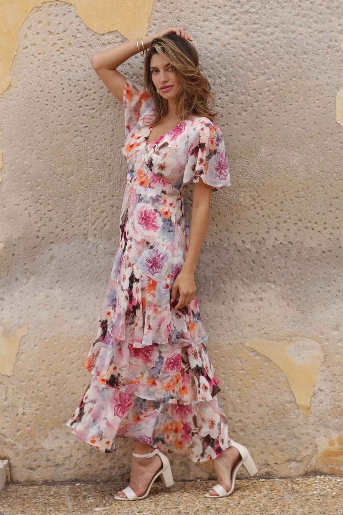 Pomodoro 82501 Watercolour Midaxi Dress