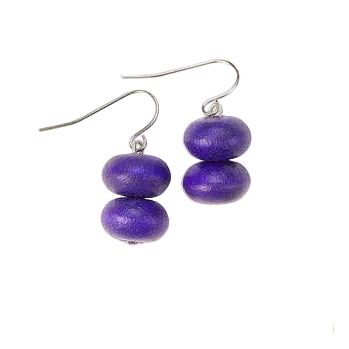 Lotus Feet H2418A Purple Double Earrings