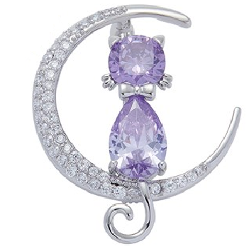 Equilibrium 344716 Cat on the Moon Brooch