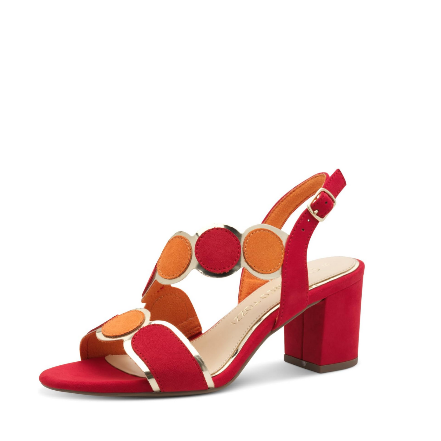 Marco Tozzi 2-28347-42 Red and Orange Heeled Sandal