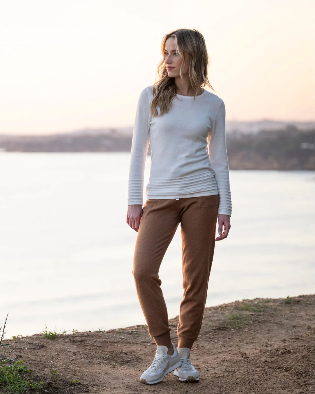 Marble 6377 Round Neck Knit with Ribbed Edge
