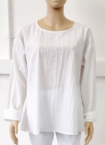Passion Linen long Sleeve Round Neck Top