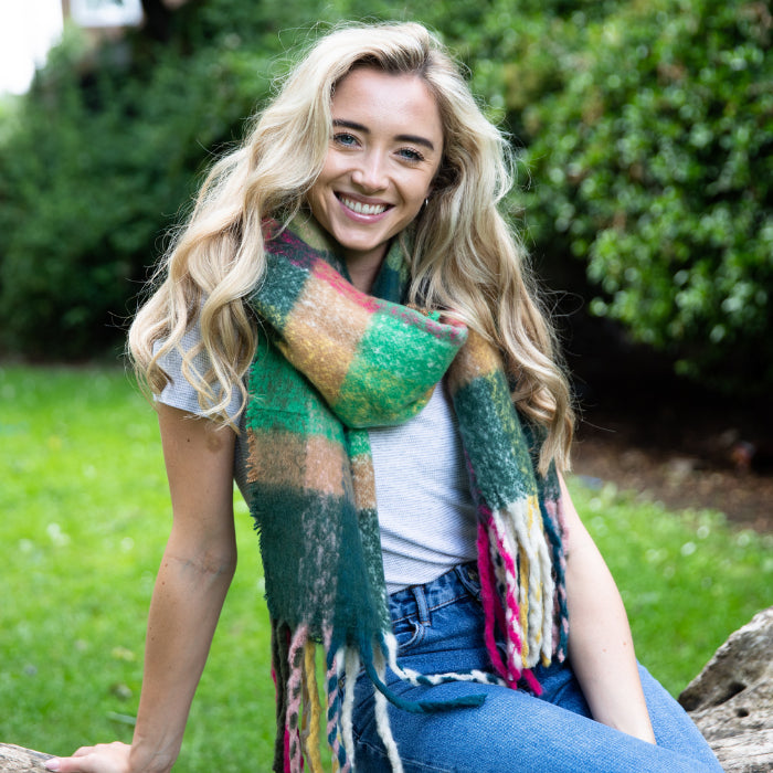 Vibrant Check Scarf
