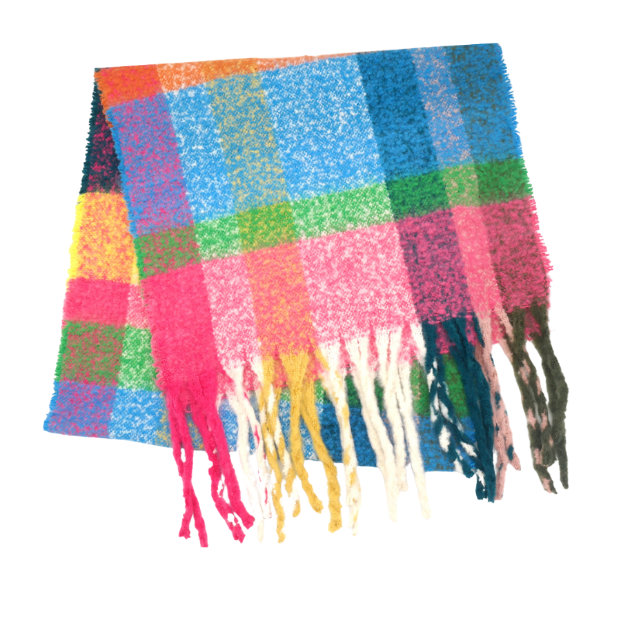 Vibrant Check Scarf
