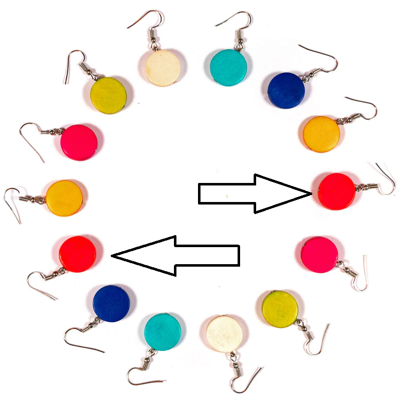 Lotus Feet HAE1 Wood Disc Earrings