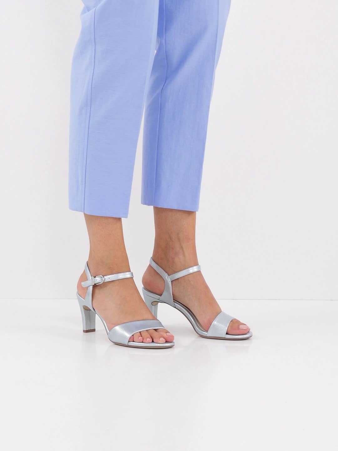 Tamaris 1-28008-42 Light Patent Blue Strappy Shoes