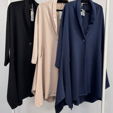 Malissa J WF2403A New Soft Jersey Coat with Single button