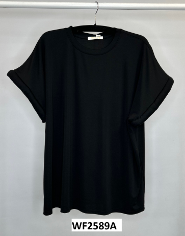 Malissa J WF2589A Short Sleeve Round Neck Top