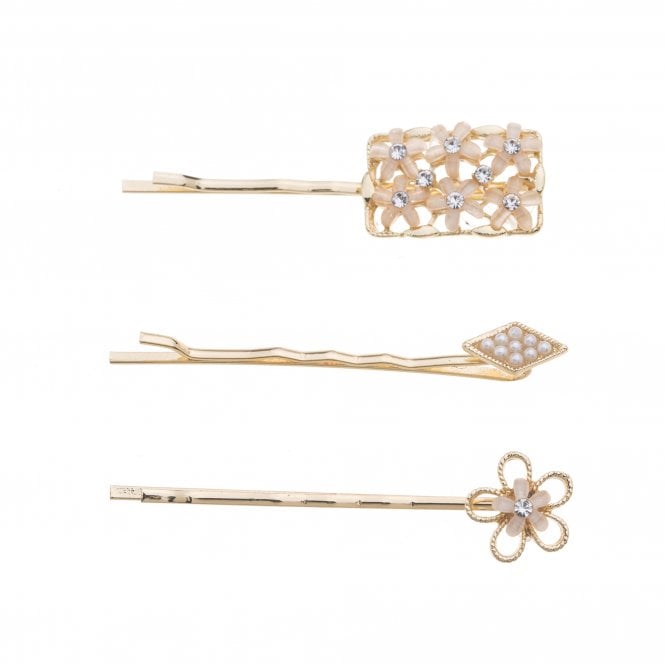 Ornate crystal hair grips