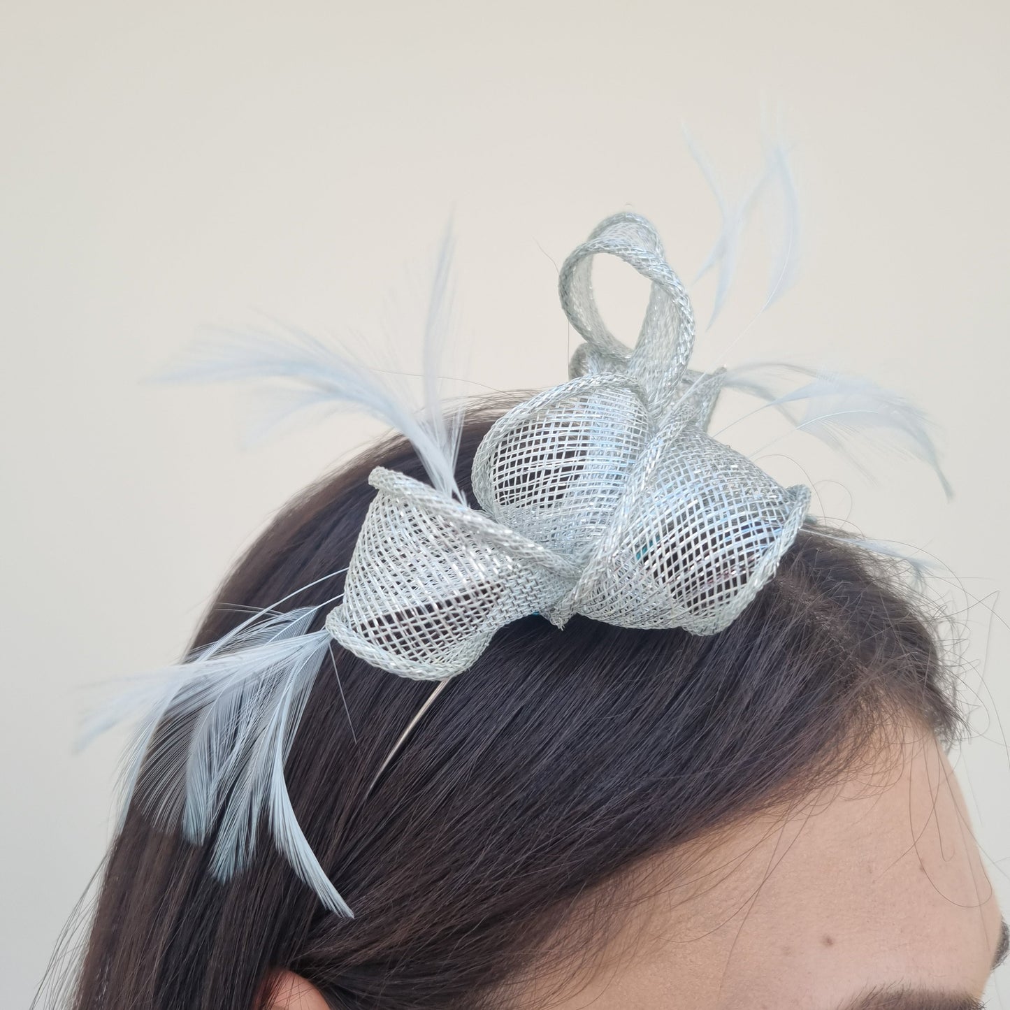 Max and Ellie AF5 Small Fascinator on Headband in Greens