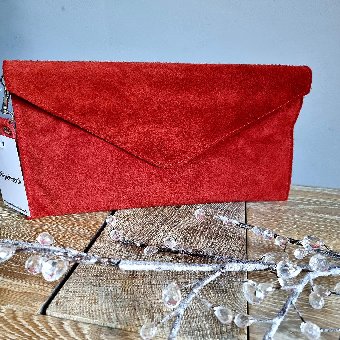 Leather Brennan Suede Wristlet Clutch