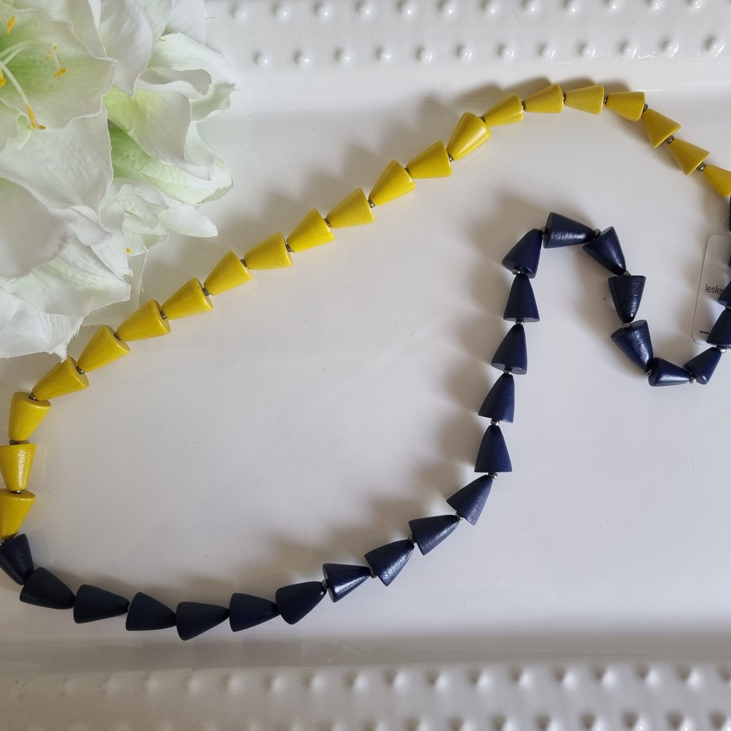 Dante cone necklace Yellow/Blue