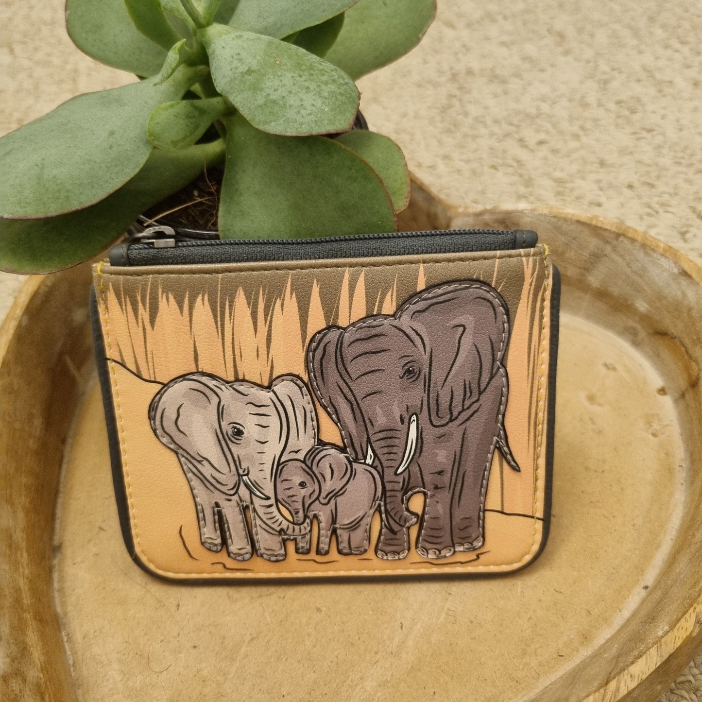 Yoshi Elephant Family Zip Purse