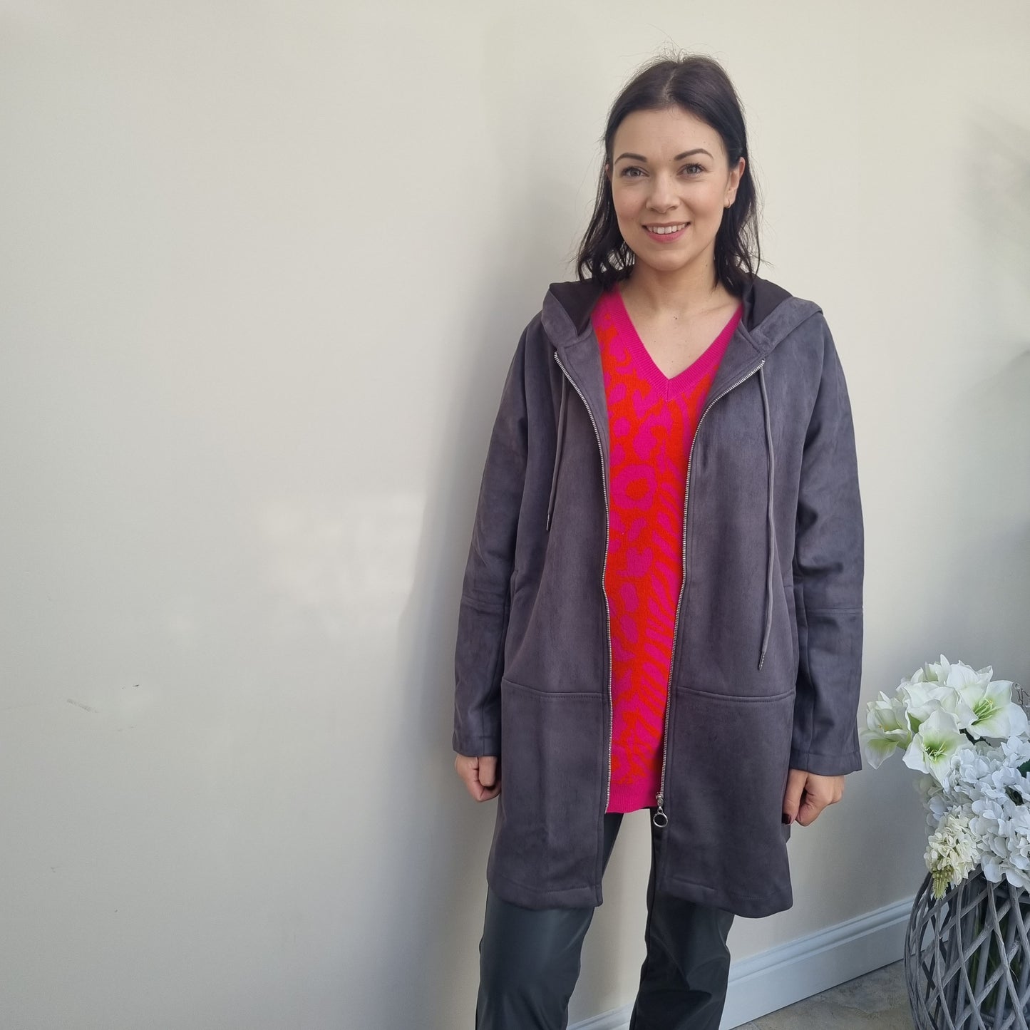 I.NCO Suedette Hooded Jacket