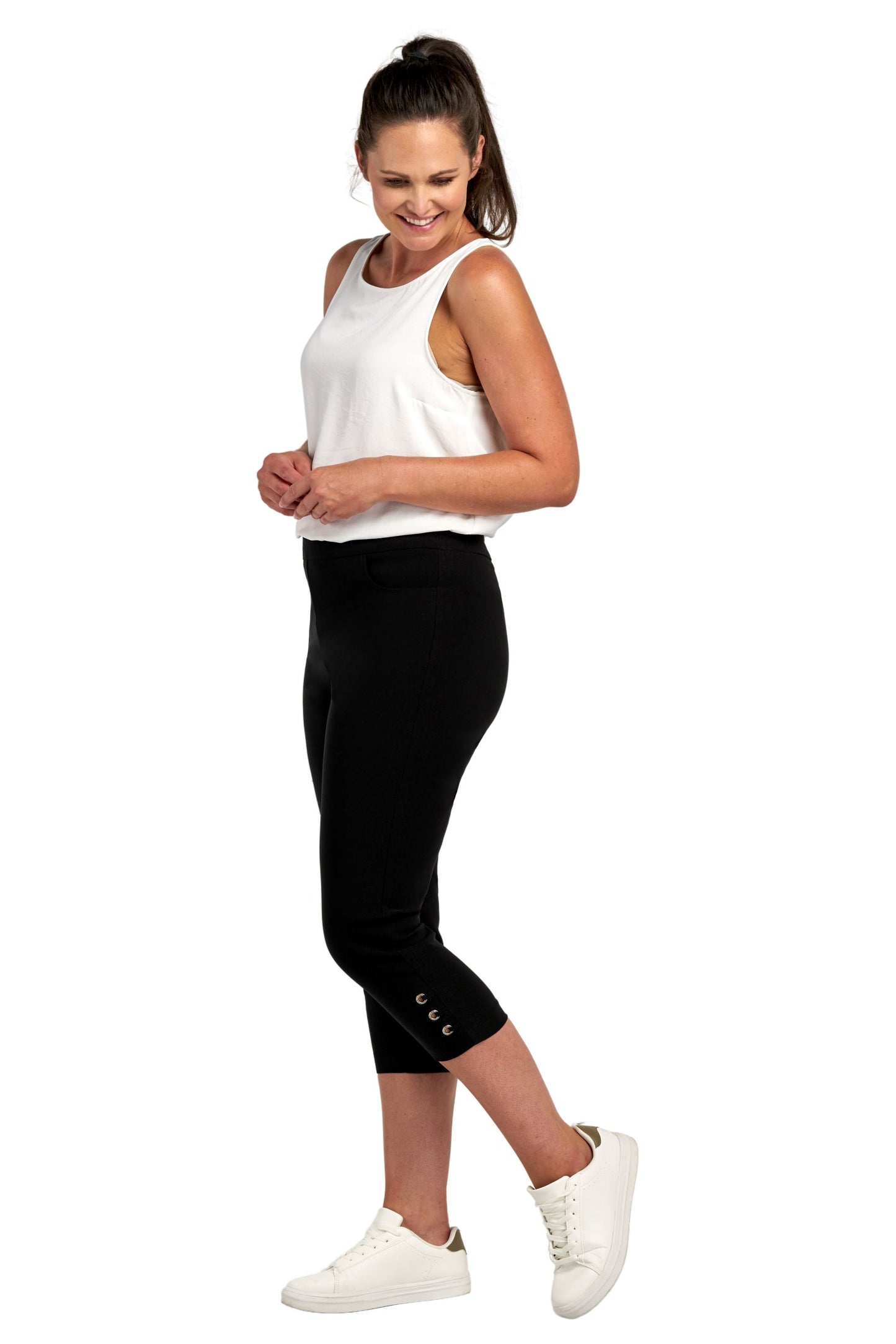 Pinns 408C Figure sculpting bengaline crop trouser