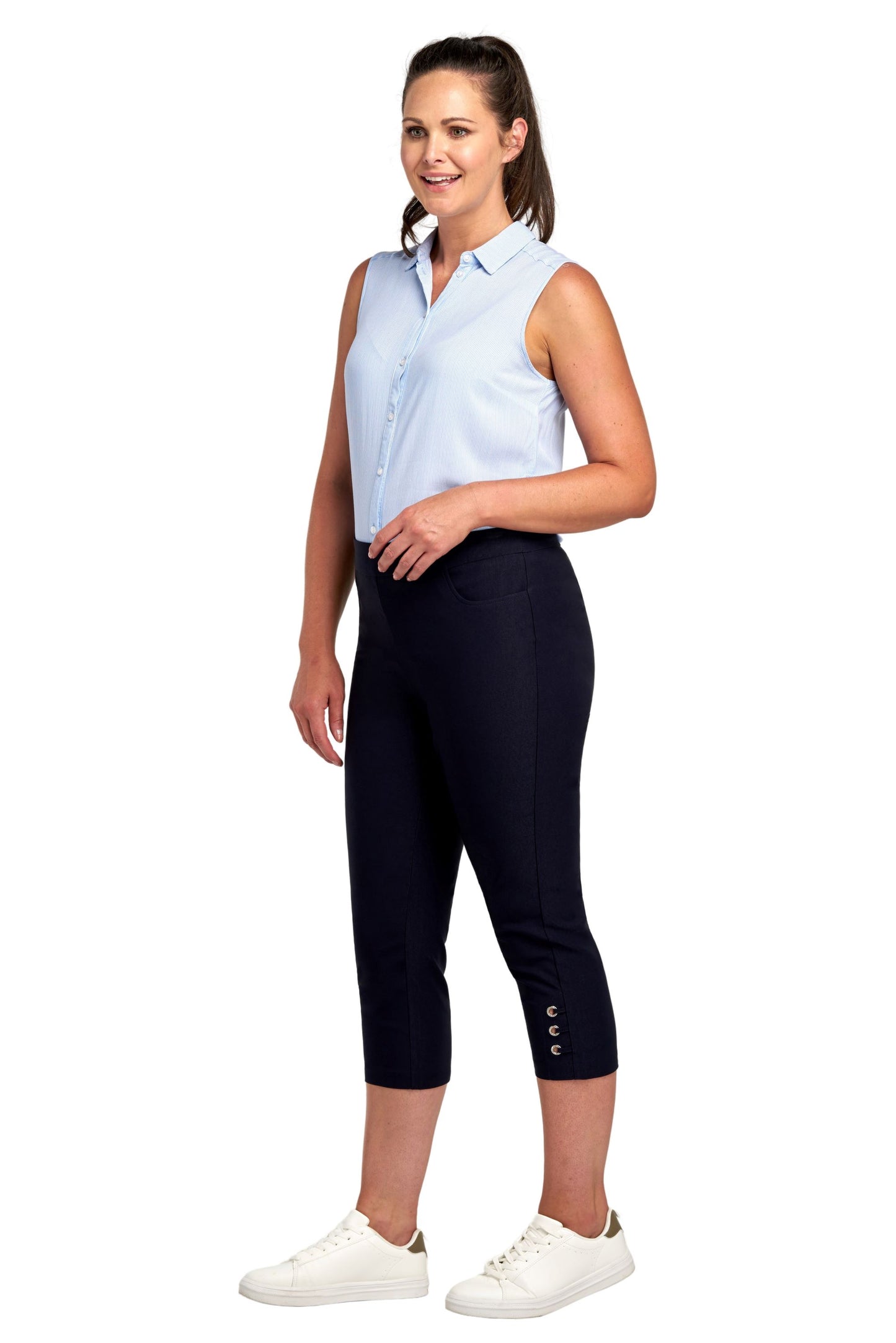 Pinns 408C Figure sculpting bengaline crop trouser