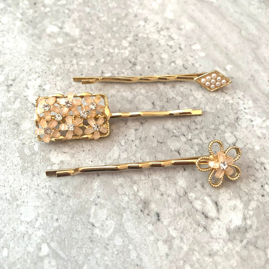 Park Lane Ornate crystal hair grips