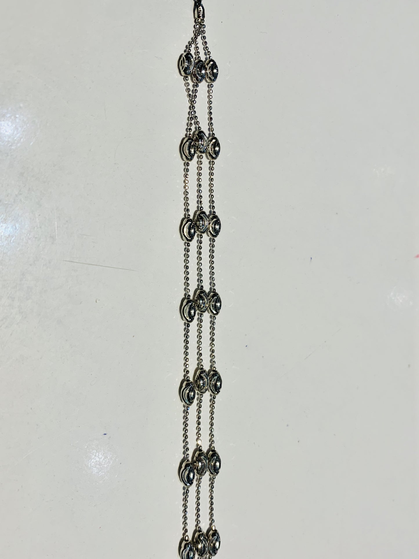 Annabella Triple Chain Rhodium Plated Silver Bracelet