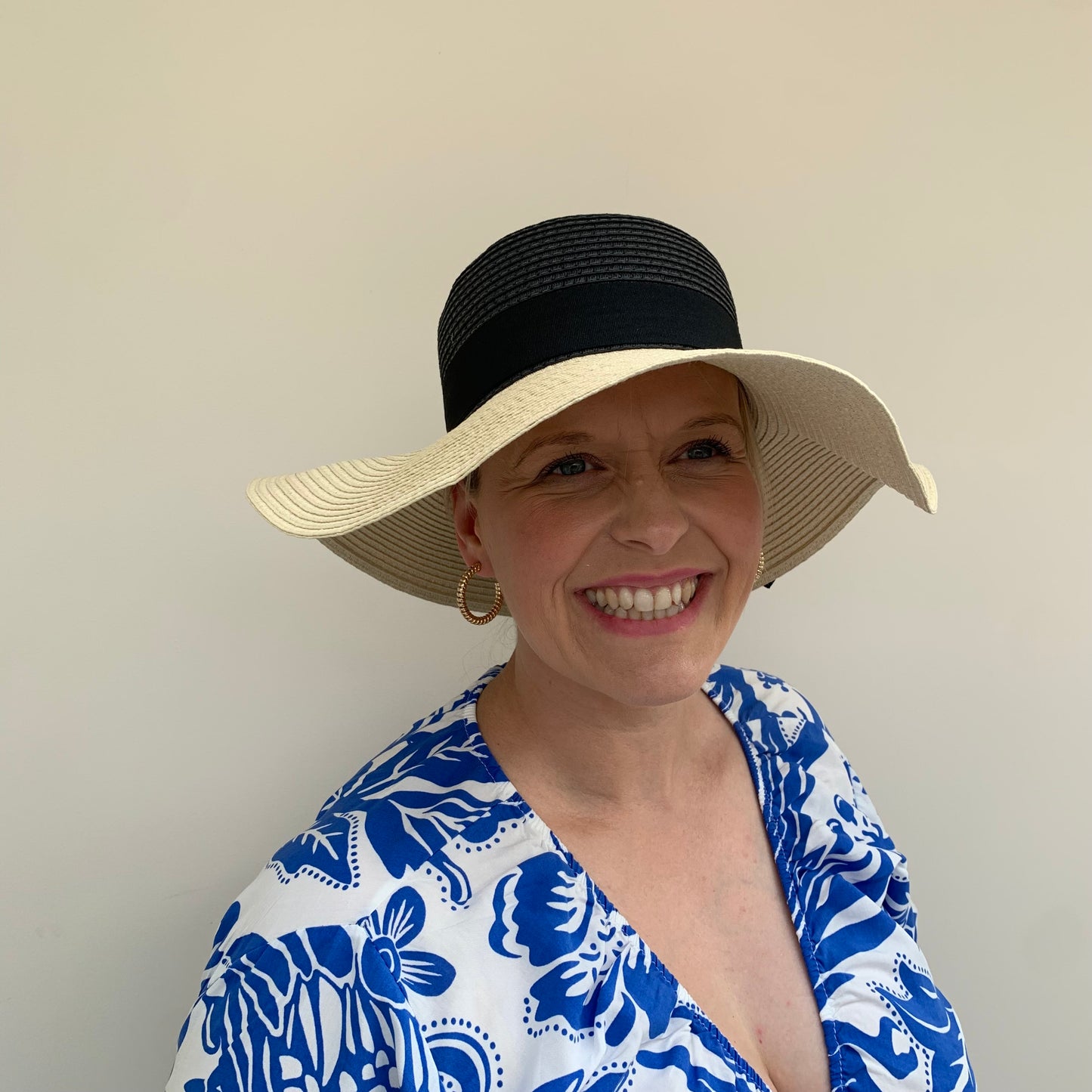 Wide Brim Sun Hat With Ribbon Band