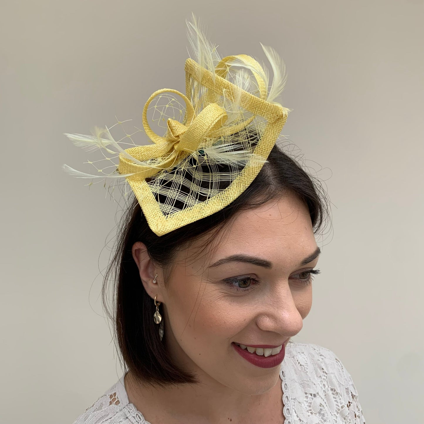 Max and Ellie HF1 Small Fascinator on Headband in Yellows
