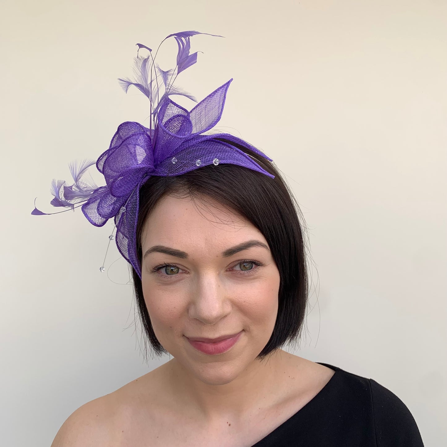 J Bees JB23/318 Fascinator in Purples and Lilacs
