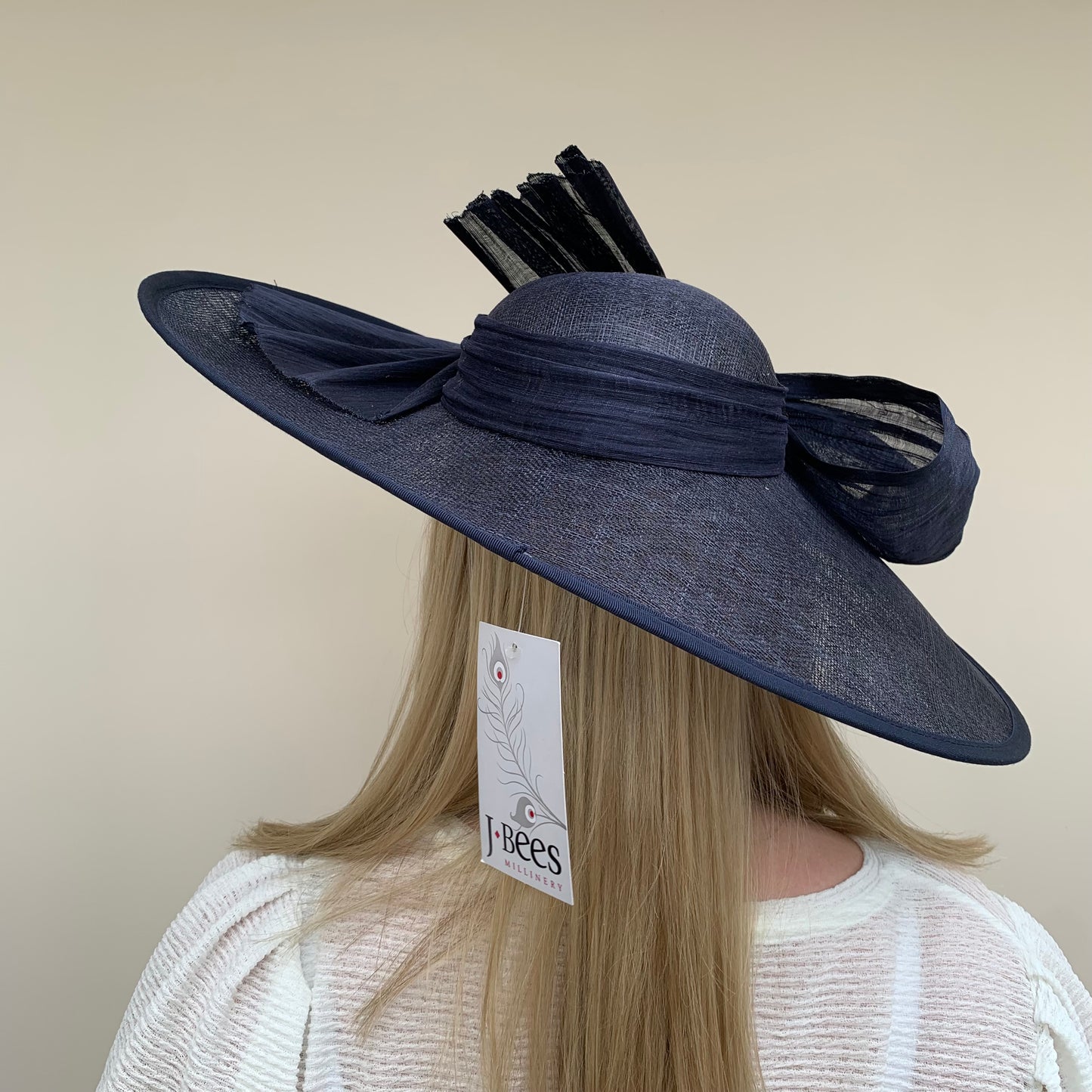 J Bees JB23/280 Navy Blue Large Disc Wedding Hatinator
