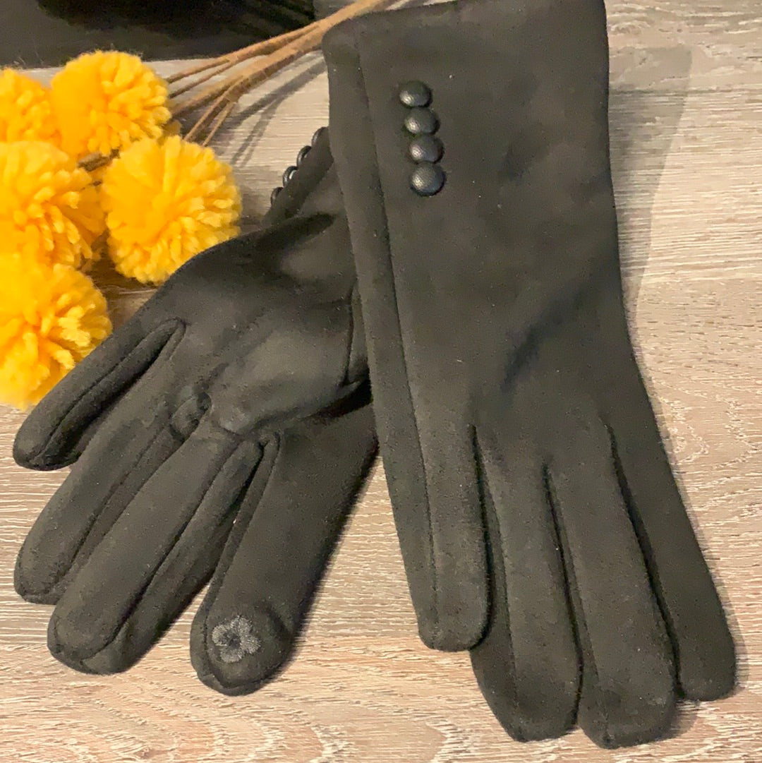 Ladies Button Detail Gloves