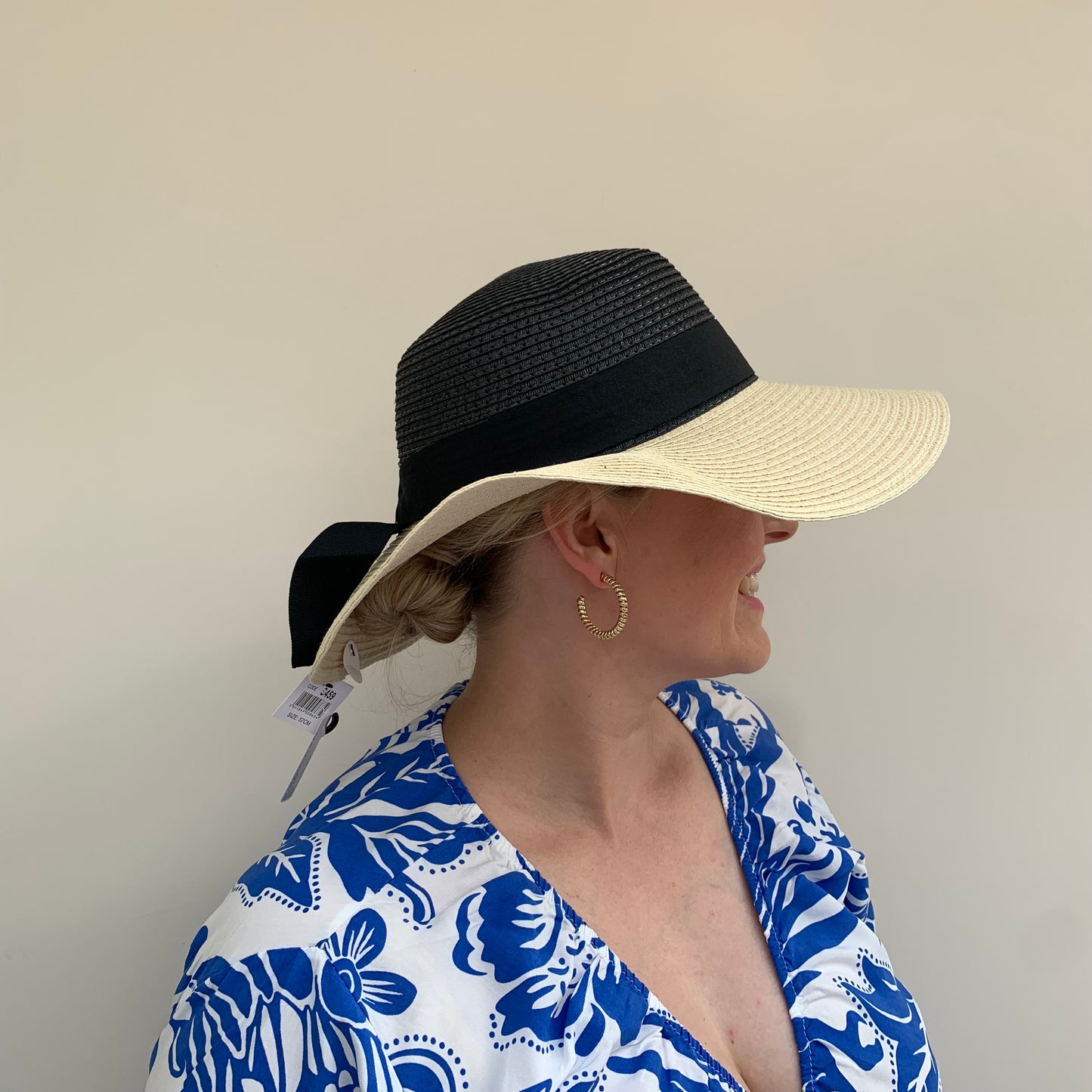 Wide Brim Sun Hat With Ribbon Band
