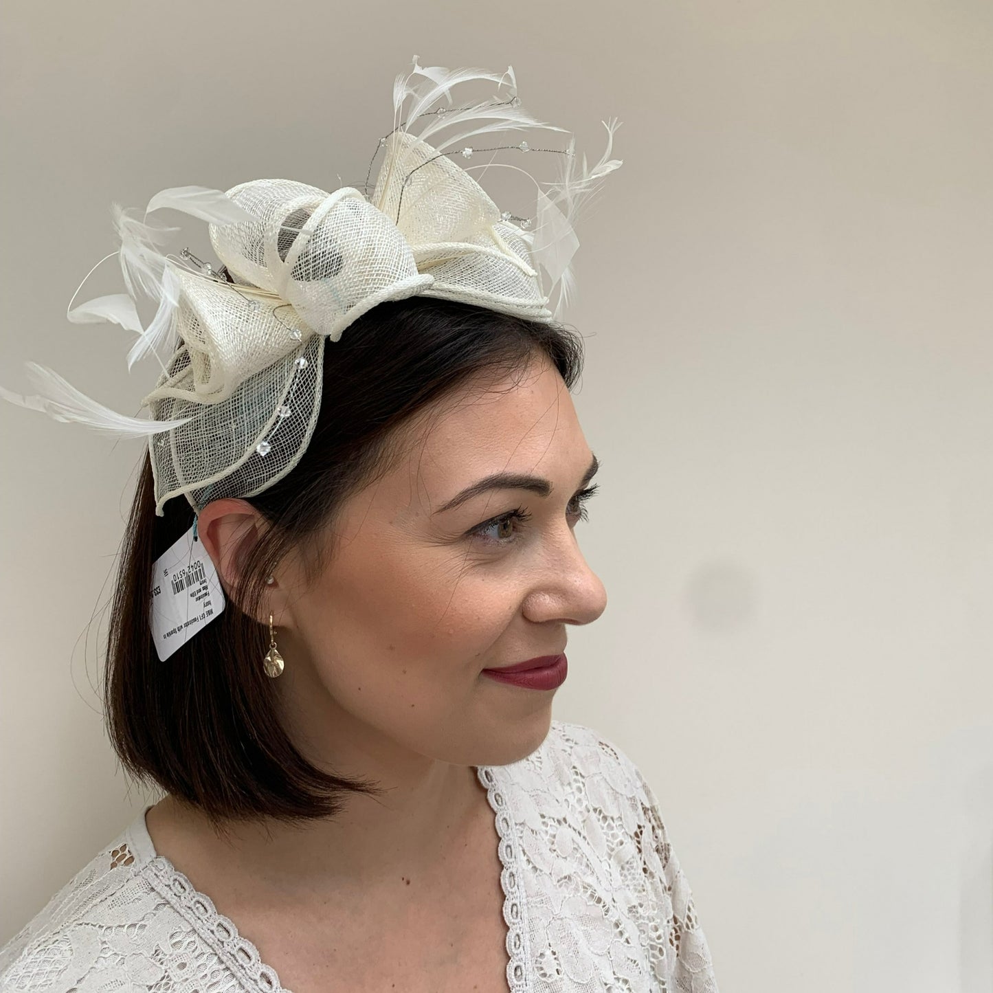 Max and Ellie CF1 Fascinator with Sparkle in Ivory
