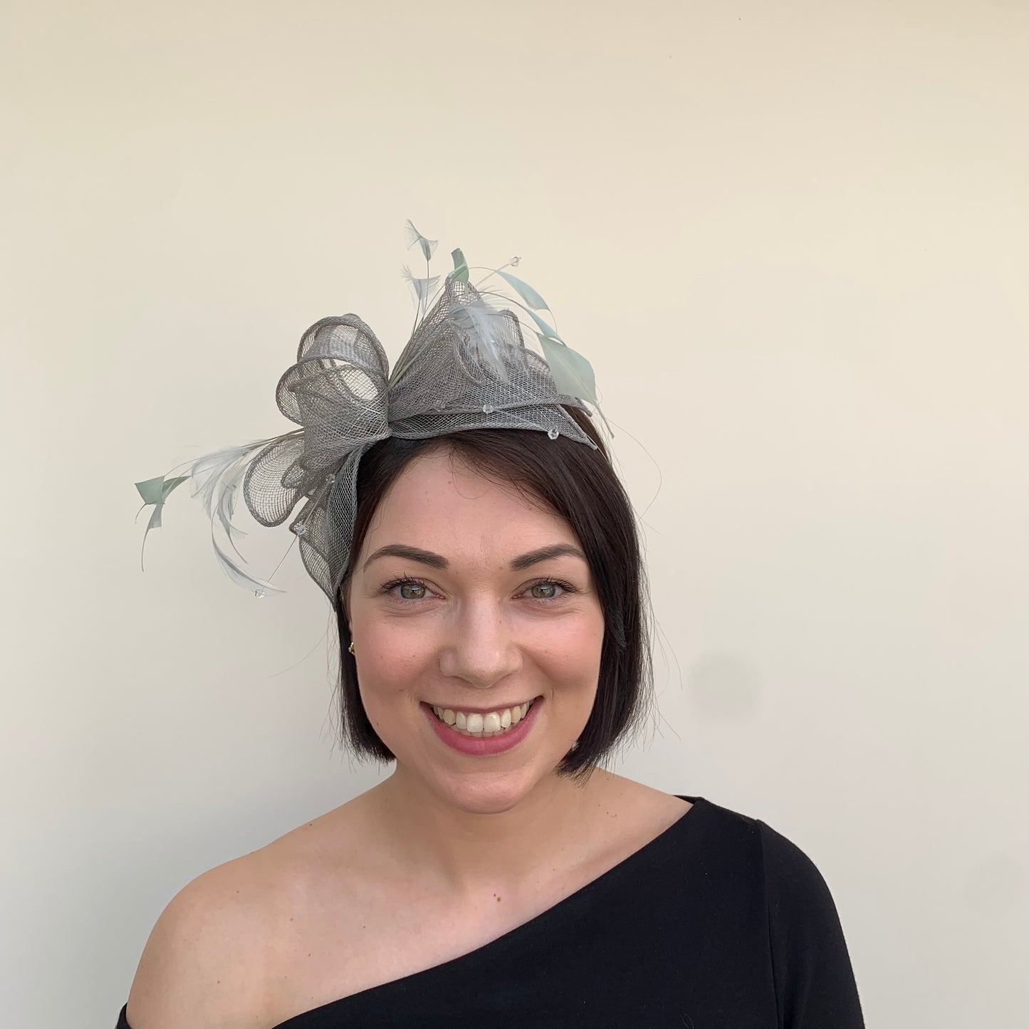 J Bees JB23/318 Fascinator in Greys and Silvers