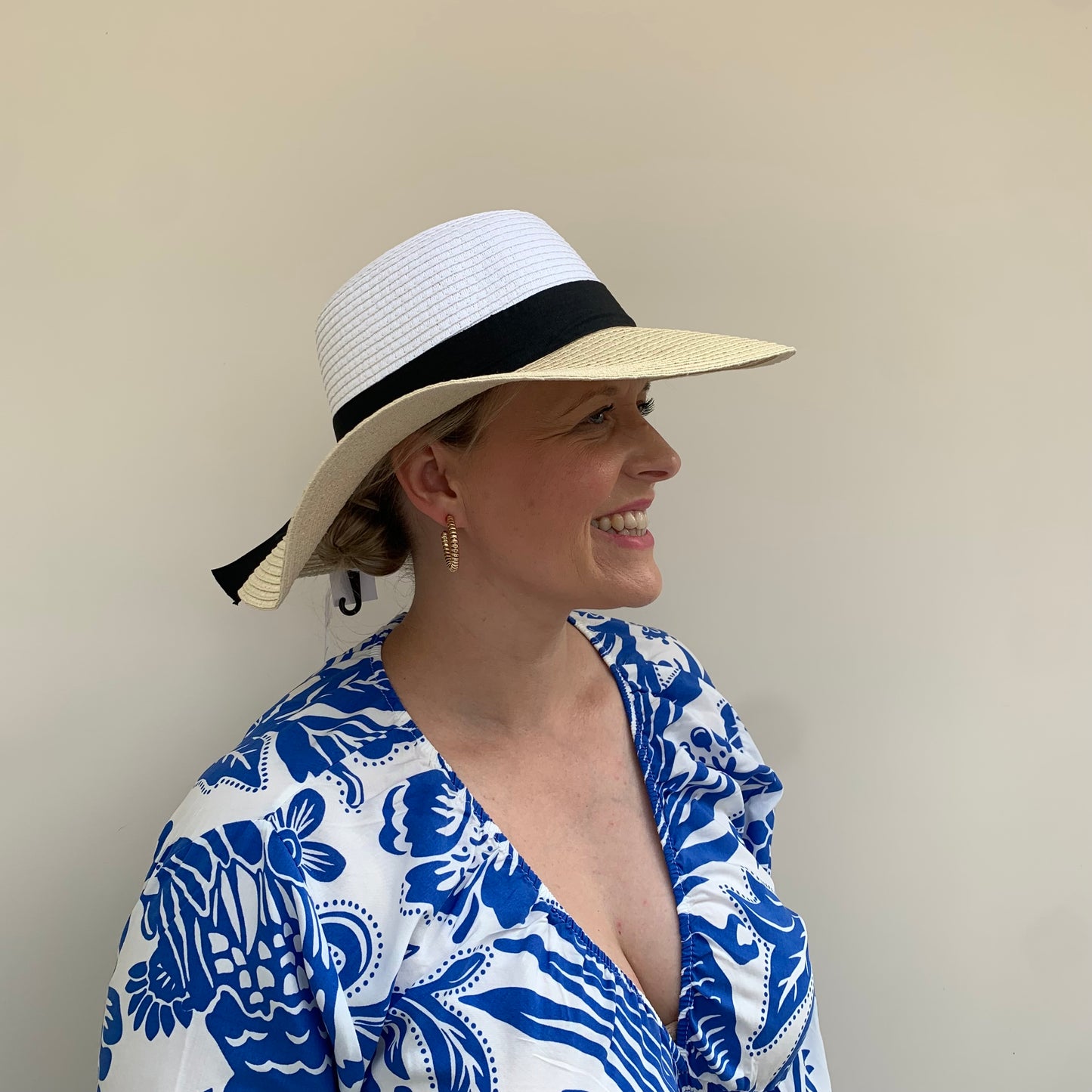Wide Brim Sun Hat With Ribbon Band