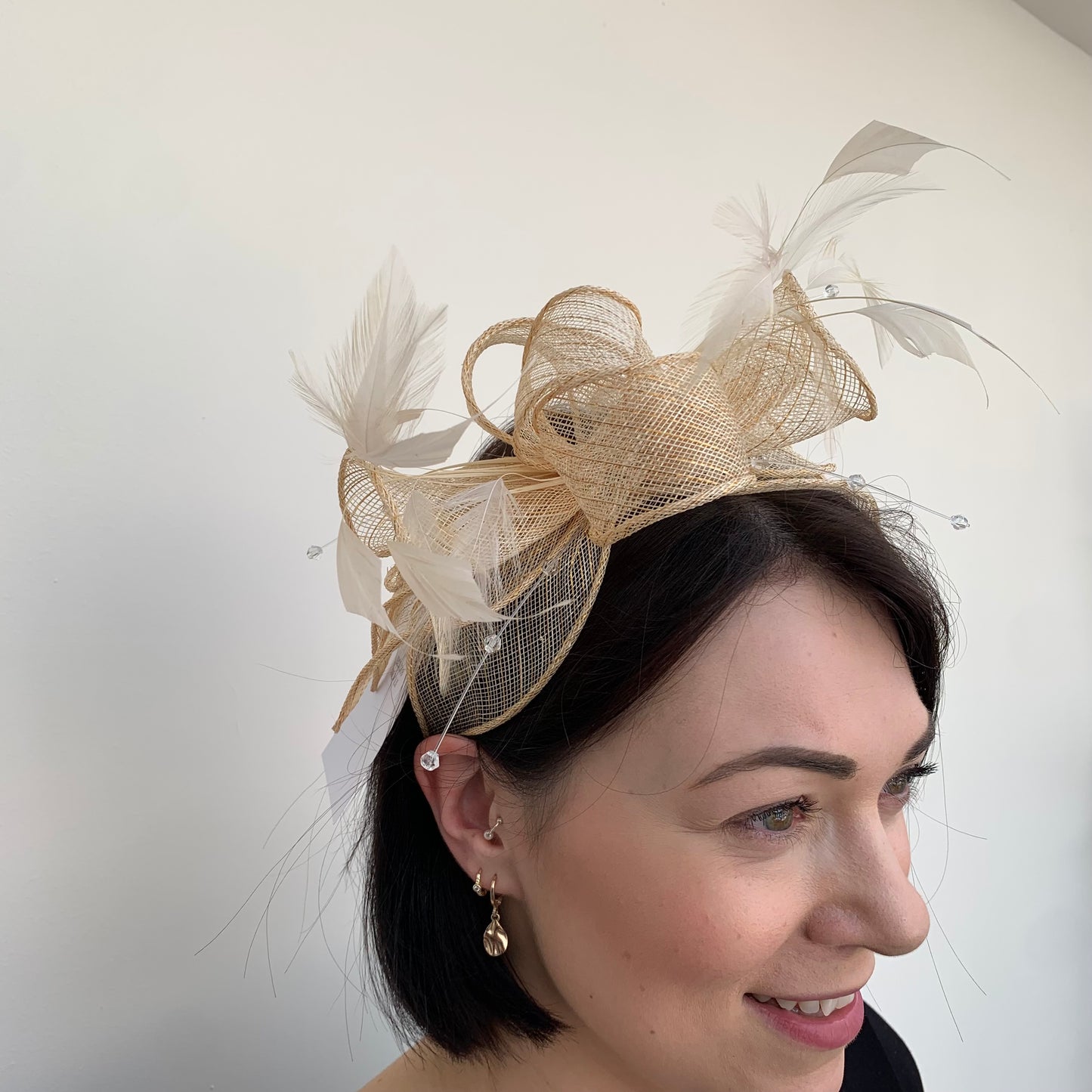 J Bees JB23/318 Fascinator in Neutrals