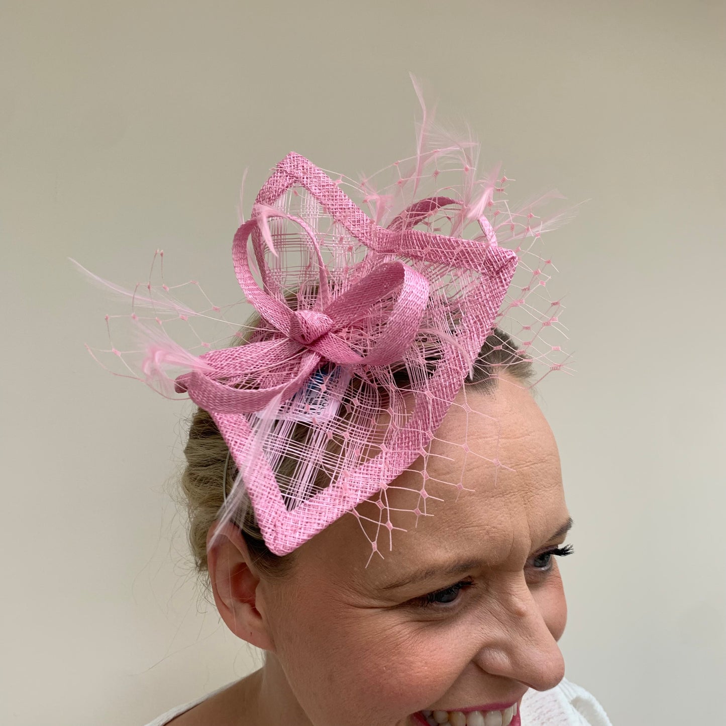 Max and Ellie HF1 Small Fascinator on Headband in Pinks