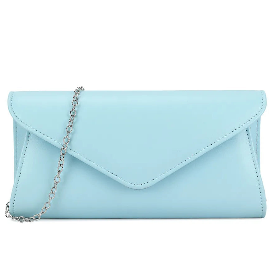 Koko Powder blue envelope clutch bag