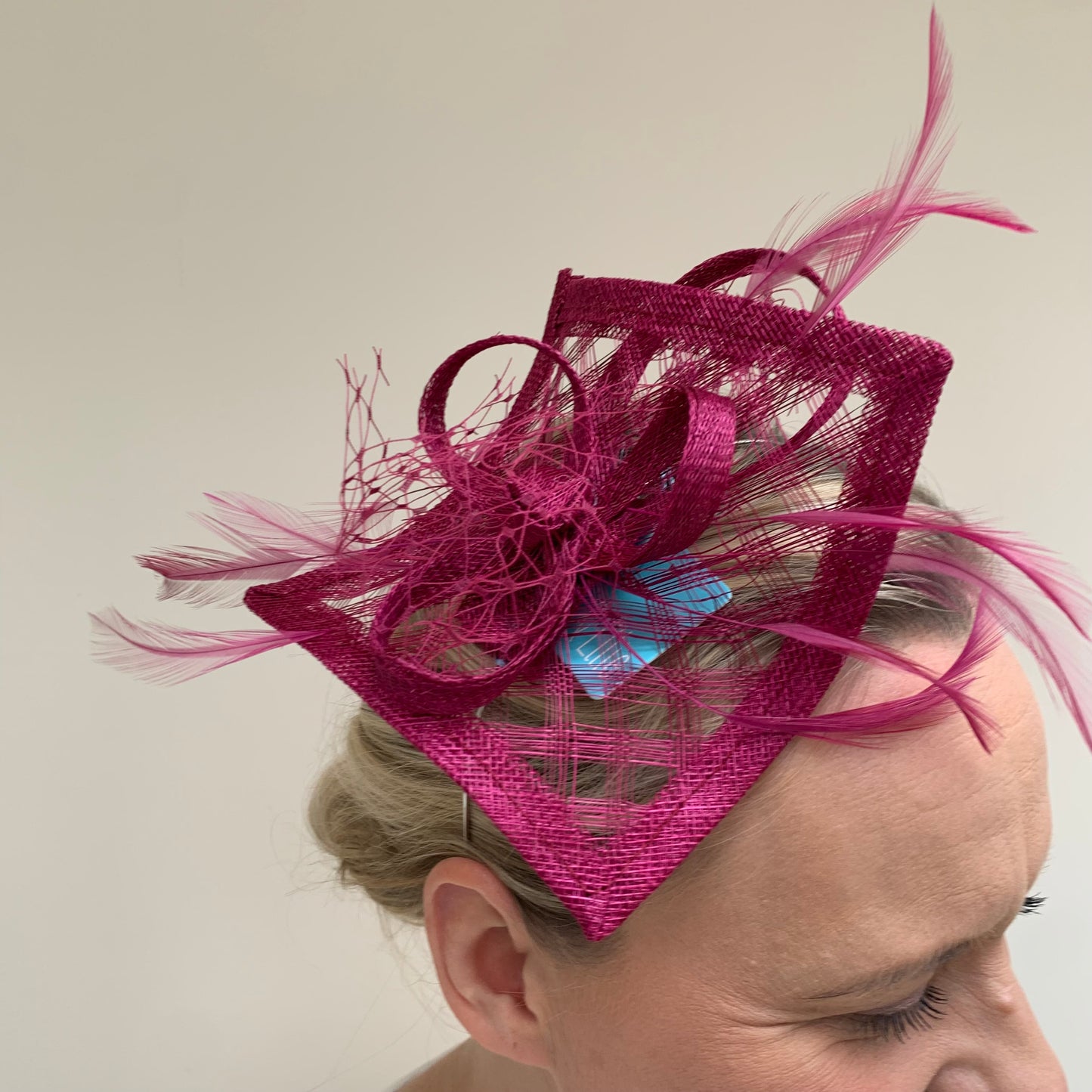 Max and Ellie HF1 Small Fascinator on Headband in Pinks