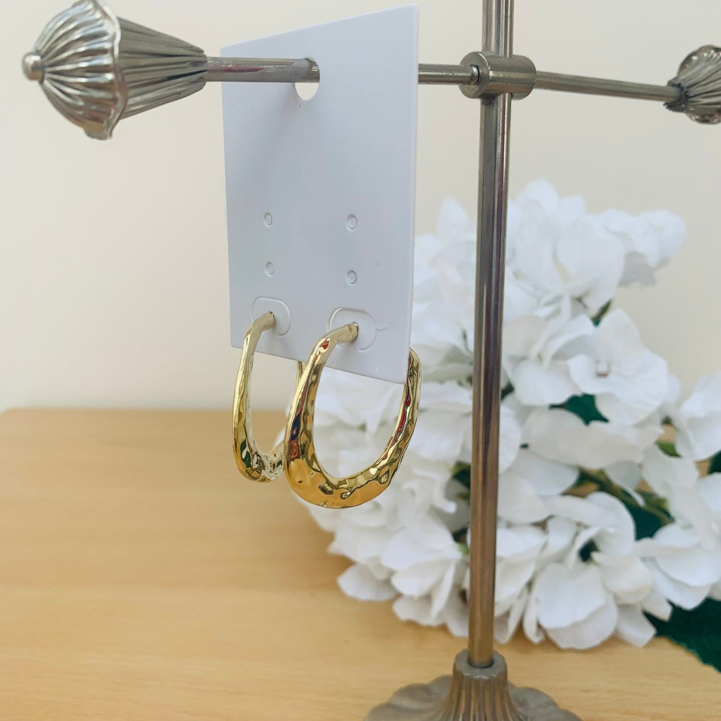 Mac Hammered Squoval Hoop Earring
