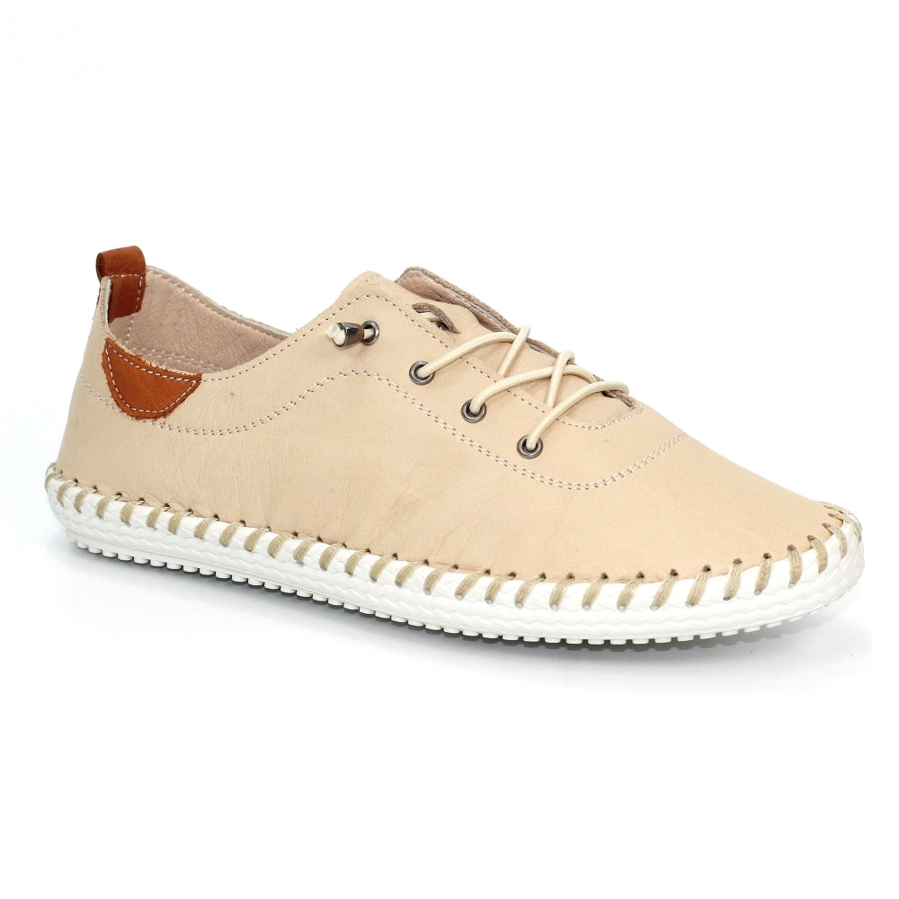 Lunar St Ives Leather Plimsole