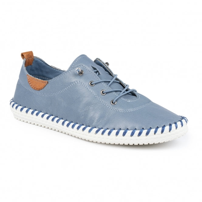 Lunar St Ives Leather Plimsole