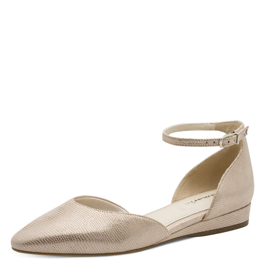 Tamaris 1-22155-46 Light Gold Flat Wedge Shoe