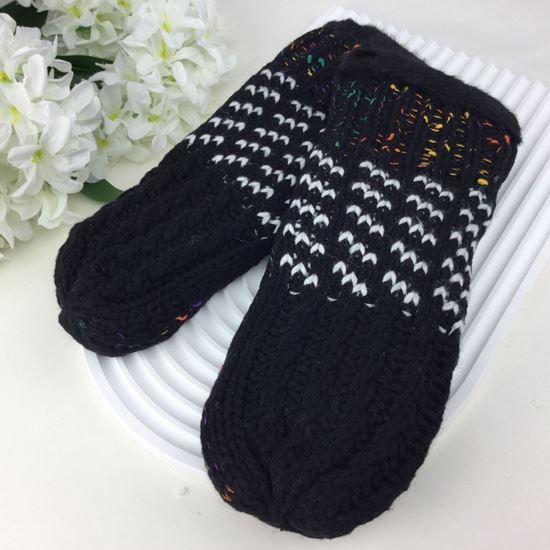 Knitted fur lined mittens G235-036