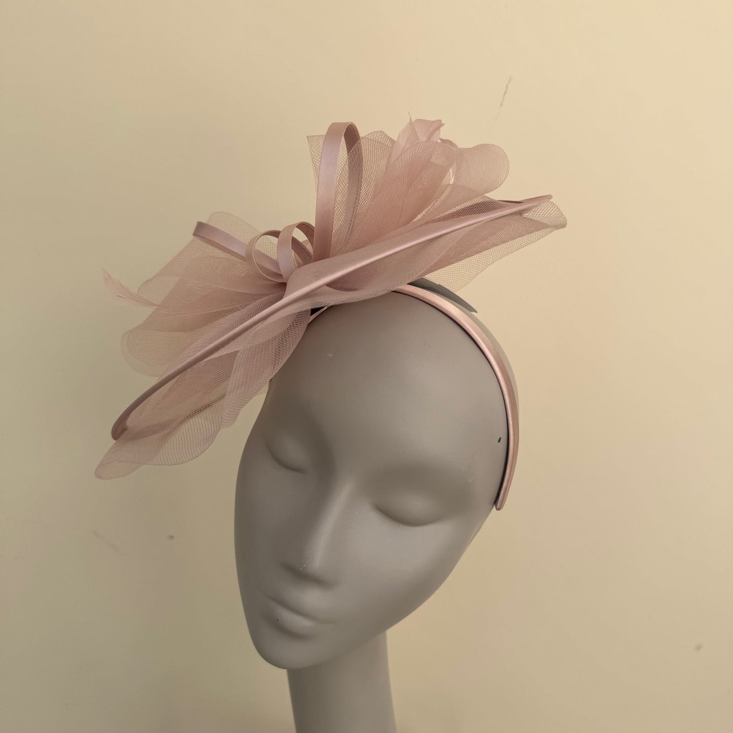J Bees JB25/71 Truffle  Crin with Satin Detail Fascinator