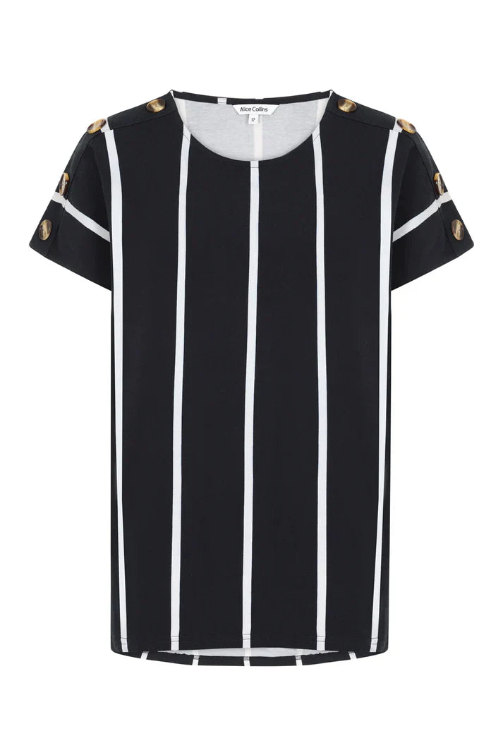 Alice Collins Button Shoulder Top