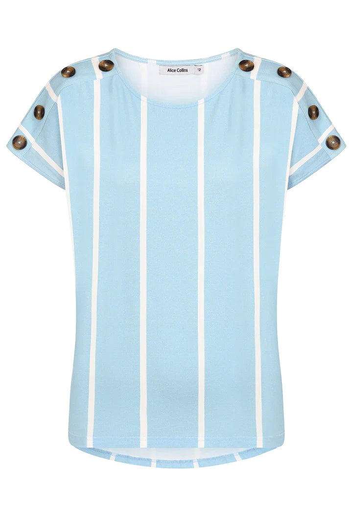 Alice Collins Button Shoulder Top