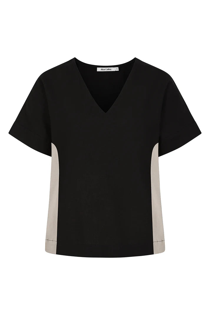 Alice Collins Olivia Contrast Striped V Top