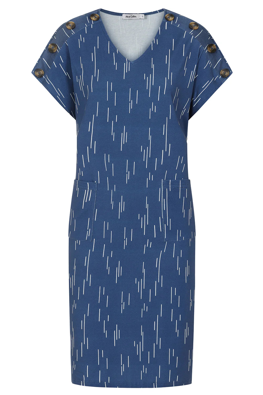 Alice Collins Button Central Print dress 036S154