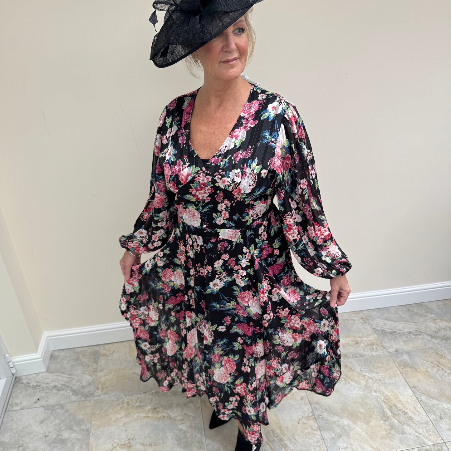 Malissa J WF1744 Floral Chiffon Dress