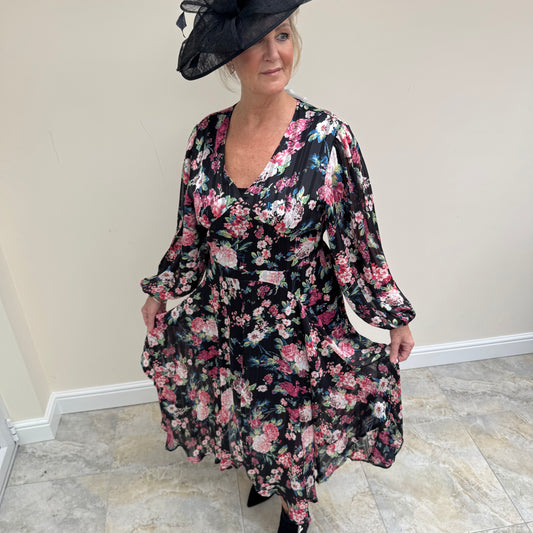 Malissa J WF1744 Floral Chiffon Dress