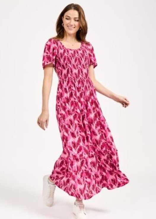 Mudflower 613 Feather Print Dress