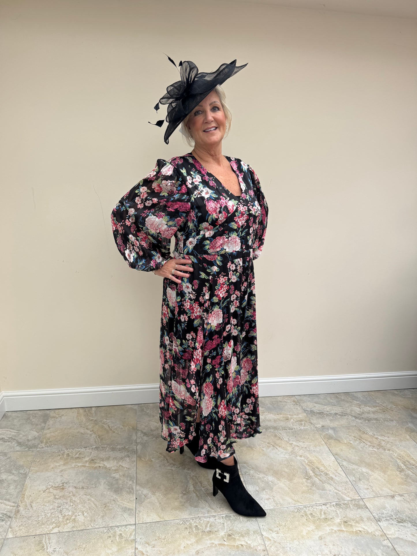 Malissa J WF1744 Floral Chiffon Dress