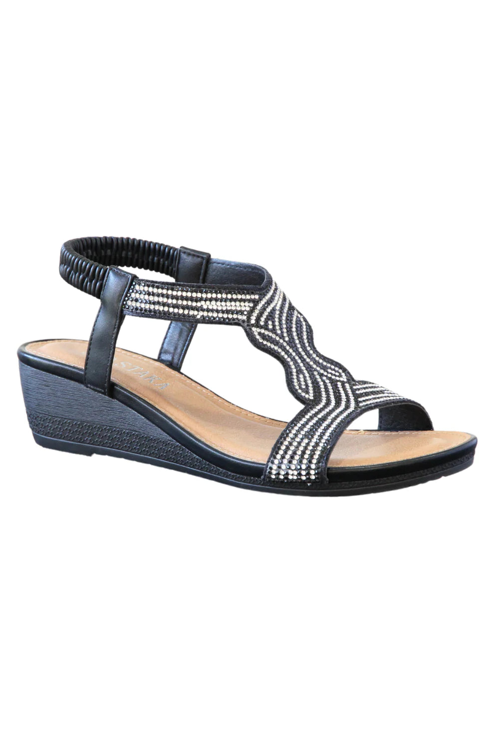 Top Staka A68252 Glitter Wedge Sandal